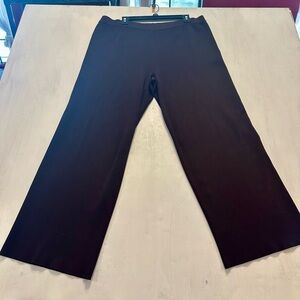 Yarns & Stitches XL Brown Pull On Knit Pants Wide Leg Rayon Blend Stretch